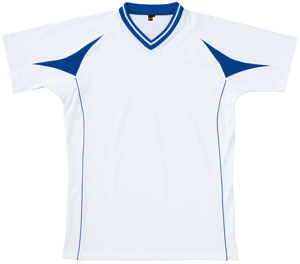 ZETT（ゼット） 野球 ベースボールVネックシャツ BOT760A 1125 ホワイト×ロイヤルブルー O【ポイント10倍】の画像