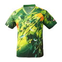 ニッタク(Nittaku) 卓球アパレル SKYLEAF SHIRT(スカイリーフシャツ ) 男女兼用 NW2180 【カラー】グリーン 【サイズ】L(代引不可)【送料無料】【S1】