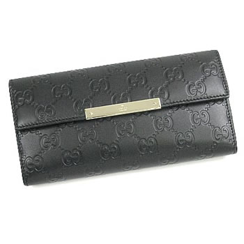 y29OFFzyzOb` GUCCI z D 112715 WALLET-CONTINENTAL METAL BAR NERO-NEROy23..
