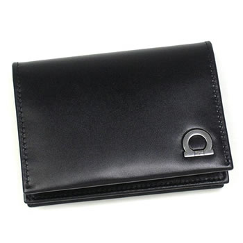 フェラガモ FERRAGAMO 定期入れ パスケース MENS SLG GANCIO ONE 668682 NERO BK【36％OFF】【セール】【Aug08P3】