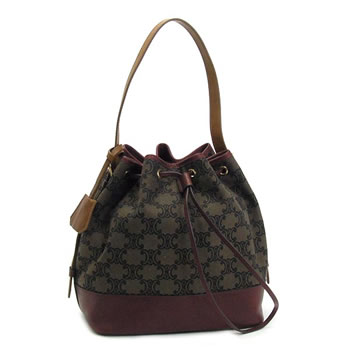 y33OFFzyzZ[k CELINE V_[obO LOGO 16813 DRAWSTRING BURGUNDY WINEyzy33..