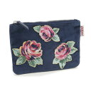 Cath Kidston ポーチ VELVET POUCH WITH EMBROIDERED ROSES 867177 レディース NAVY / SOLID キャスキッドソン