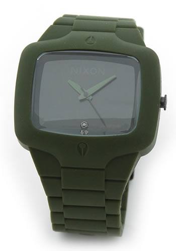 ニクソン NIXON RubberPlayer（ラバープレイヤー） 1Pダイヤ・ウオッチ ミリタリーテイストなオリーブグリーンカラー A139-1042