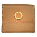 BVLGARI ブルガリ BB COLORE 33383 Wホック二つ折り財布 ライトブラウン 革小物(代引不可)【送料無料】