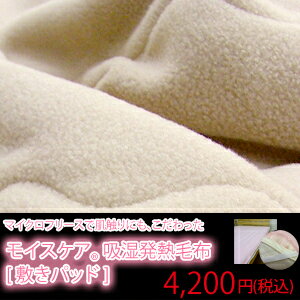 【送料無料】『正規品』東洋紡 モイスケア MOIS CARE 吸湿発熱毛布 敷きパッド シングル（100×205cm）【%OFF セール】