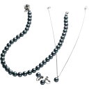 ユキコハナイ パール3点セット ダークグレー 装身具 アクセサリー アクセサリーセット A-YH150BK(代引不可)