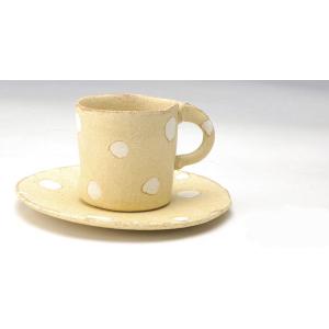 G5-2614 水玉コーヒー碗皿(代引き不可)女性作家ならではの可愛い逸品。