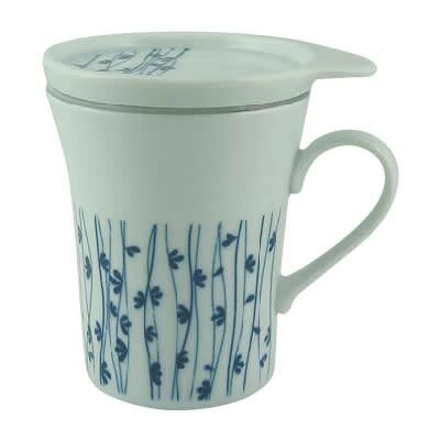 セレック 藍雫 ティーメイトマグ STM-25 つるの葉お茶の風景に和をそえて。ポットなしでお茶を楽しめます。