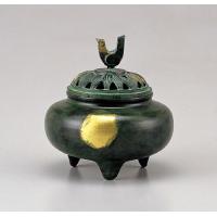竹中銅器 123-11 香炉 珠玉型 緑金色 (代引き不可)【Aug08P3】