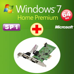 DSP版 Windows 7 Home Premium SP1 64bit DVD +ラトックシステム RS-232C・デジタルI/O PCI Expressボード REX-PE60D+W アッシーセットモデル インターフェイスカード(代引き不可)【RCPmara1207】