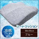 矯正クッション 38×39 ブルー シートクッション 接触冷感 低反発クッション グラシエ