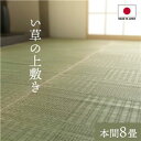 純国産 い草 上敷き カーペット 格子柄 本間8畳(約382×382cm)