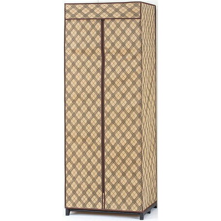 ハンガーラック <strong>カバー付きクローゼット</strong>ハンガー クロス柄 幅75cm ラック カバー付き 衣類収納 ラック クローゼットハンガー(代引不可)【送料無料】