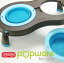 Popware ぺたんこスタンド S ブルー ペット 食器台 スタンド 便利な折りたたみ式スタンド