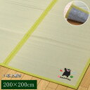 純国産 い草ラグカーペット 『くまモン すいか』 約200×200cm 正方形