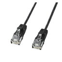 サンワサプライ カテゴリ6準拠極細LANケーブル(ブラック、0.5m) KB-SL6-005BK(代引不可)