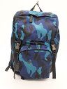 PRADA/プラダ/バッグ/リュック/迷彩/カモフラージュ/ブルー/ナイロン【中古】
