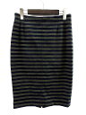 ユニクロ UNIQLO スカート ペンシル ポンチ ボーダー ストレッチ カーキ L レディース 【中古】【ベクトル 古着】 170609 古着 買取&販売 ベクトルイズム