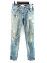 シェルビーノ ストリート Scervino Street デニム パンツ スキニー ジーンズ ペイント ダメージ加工 ストレッチ ライトインディゴ 26 レディース 【中古】【ベクトル 古着】 170917 古着 買取&販売 ベクトルイズム