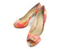 ナインウエスト NINE WEST パンプス 7.5 24.5cm ピンク キャンバス 総柄 ハイヒール オープントゥ NWDANEE 春夏 レディース 【中古】【ベクトル 古着】 170120 古着 買取&販売 ベクトルイズム
