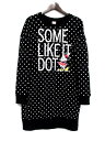 ユニクロ UNIQLO ワンピース S 黒 ブラック コットン スウェット ロゴ ドット柄 プリント Disney コラボ 秋冬 レディース 【中古】【ベクトル 古着】 170329 古着 買取&販売 ベクトルイズム