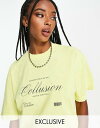 ¥³¥ë¡¼¥¸¥ç¥ó ¥ì¥Ç¥£¡¼¥¹ ¥·¥ã¥Ä ¥È¥Ã¥×¥¹ COLLUSION oversized t-shirt with brand print in yellow - part of a set Yellow
