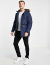 ジャック アンド ジョーンズ メンズ コート アウター Jack & Jones Essentials parka with faux fur hood in navy Navy blazer