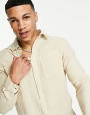 ショッピングオートミール セレクテッドオム メンズ シャツ トップス Selected Homme linen mix shirt in beige Oatmeal