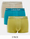 【送料無料】 カルバンクライン メンズ 靴下 アンダーウェア Calvin Klein 3-pack boxer briefs in green Green multi