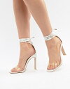 パブリックデザイア レディース サンダル シューズ Public Desire Tierra White Clear Strap Sandals White + clear