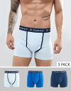 ファーラー メンズ トランクス アンダーウェア Farah Champlain 3 Pack Boxers Yale/t.blue/p.blue