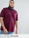 デューク メンズ ポロシャツ トップス Duke King Size Pique Polo Shirt With Contrast Collar Red