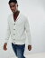 ニュールック メンズ カーディガン アウター New Look cardigan with shawl neck in light gray Light grey