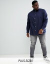 デューク メンズ シャツ トップス Duke King Size slim fit oxford shirt with button down collar in blue Blue