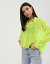 エイソス レディース シャツ トップス ASOS DESIGN soft cropped long sleeve shirt Lime