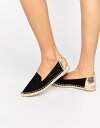 エイソス レディース サンダル シューズ ASOS JEWELS Pointed Espadrilles Black/rose gold