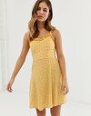 ニュールック レディース ワンピース トップス New Look sundress with ruffle edge in yellow ditsy floral print Yellow pattern