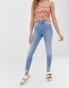 オンリー レディース デニムパンツ ボトムス Only high waisted skinny jean Light blue denim