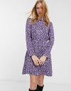 アンドアザーストーリーズ レディース ワンピース トップス & Other Stories floral print high neck mini dress in purple Floral print