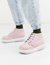 キッカーズ レディース ブーツ・レインブーツ シューズ Kickers high stack leather boots in pink Leather pink