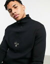 シックシルク メンズ ジャケット・ブルゾン アウター SikSilk x Dani Alves quarter zip prestige embossed overhead track top in black Black