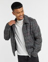 エイソス メンズ ジャケット・ブルゾン アウター ASOS DESIGN wool mix harrington jacket in gray check Gray