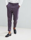 エイソス メンズ カジュアルパンツ ボトムス ASOS Tapered Smart Pants In Dark Mauve Purple