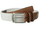 トリーノレザー メンズ ベルト アクセサリー 32MM Italian Woven Multi Cotton Elastic White