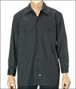 ディッキーズ メンズ シャツ トップス Long Sleeve Work Shirt Charcoal