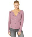 ラッキーブランド レディース シャツ トップス All Over Embroidered Thermal Top Dusty Orchid