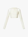 ショッピングETC 【送料無料】 オフホワイト レディース シャツ トップス Sleek cut-out cropped stretch-woven top WHITE
