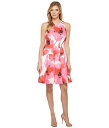 マギーロンドン レディース ワンピース トップス Poppy Stem Cotton Jacquard Fit and Flare Dress Soft White/Red