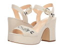 ナインウェスト レディース ヒール シューズ Fontayah Heel Sandal Beige/White Poet Canvas Stripe