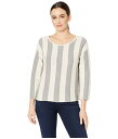 ケネスコール レディース シャツ トップス Stripe Trapeze Pullover Seagull Oatmeal
